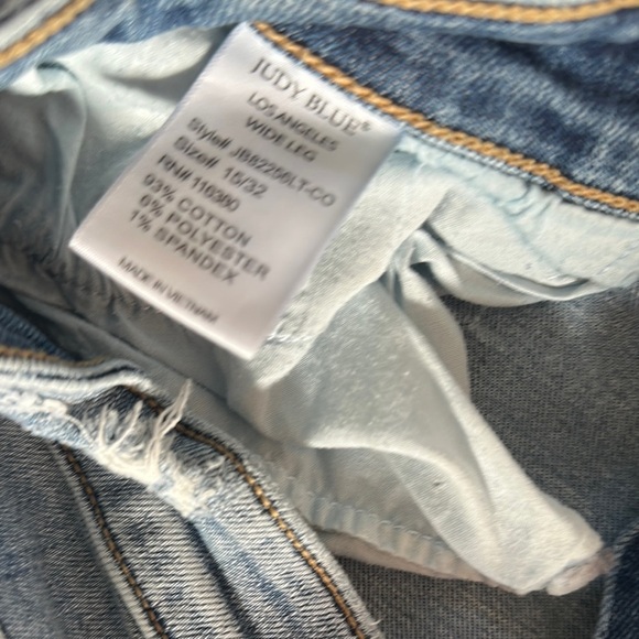 Judy Blue Boyfriend Jeans with Ripped Knees and Frayed Hem in Blue - Picture 12 of 12